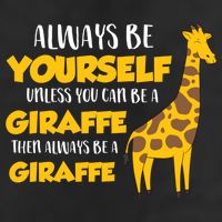 Funny Giraffe Be Yourself Unless You Can Be a Giraffe 7 Panel Mesh Trucker Snapback Hat