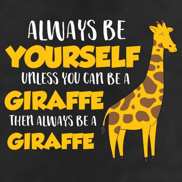 Funny Giraffe Be Yourself Unless You Can Be a Giraffe 7 Panel Mesh Trucker Snapback Hat