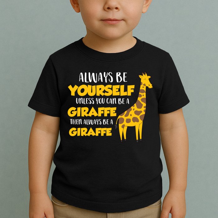 Funny Giraffe Be Yourself Unless You Can Be a Giraffe Toddler T-Shirt
