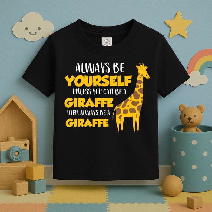 Funny Giraffe Be Yourself Unless You Can Be a Giraffe Toddler T-Shirt