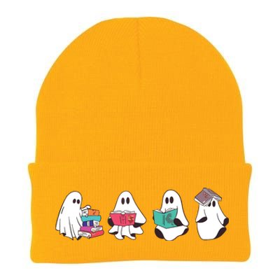 Funny Ghost Book Reading Halloween Books Lover Teacher Knit Cap Winter Beanie