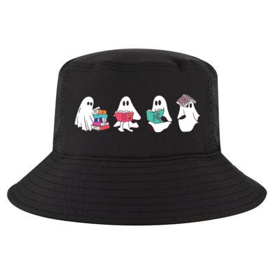 Funny Ghost Book Reading Halloween Books Lover Teacher Cool Comfort Performance Bucket Hat