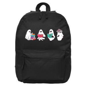 Funny Ghost Book Reading Halloween Books Lover Teacher 16 in Basic Backpack