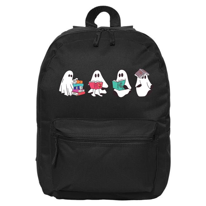 Funny Ghost Book Reading Halloween Books Lover Teacher 16 in Basic Backpack