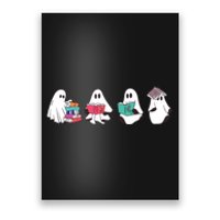 Funny Ghost Book Reading Halloween Books Lover Teacher Poster