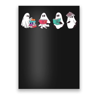 Funny Ghost Book Reading Halloween Books Lover Teacher Poster