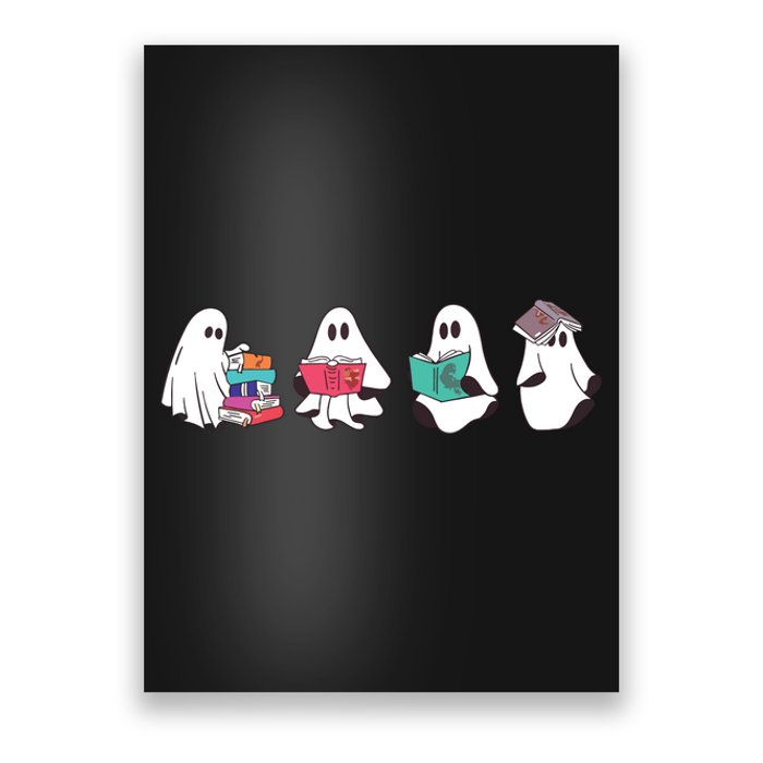 Funny Ghost Book Reading Halloween Books Lover Teacher Poster