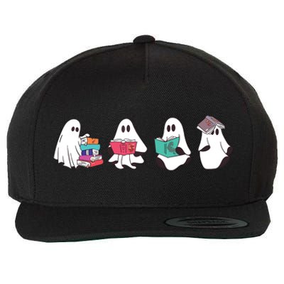 Funny Ghost Book Reading Halloween Books Lover Teacher Wool Snapback Cap