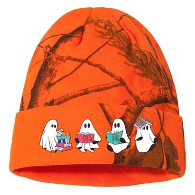 Funny Ghost Book Reading Halloween Books Lover Teacher Kati Licensed 12" Camo Beanie