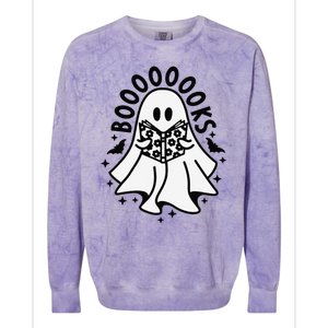 Funny Ghost Book Reading Halloween Books Lover Teacher Colorblast Crewneck Sweatshirt