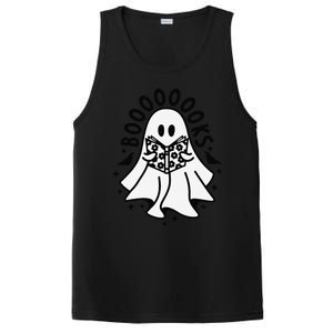 Funny Ghost Book Reading Halloween Books Lover Teacher PosiCharge Competitor Tank