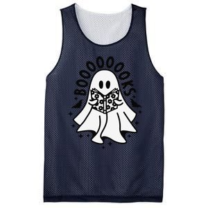 Funny Ghost Book Reading Halloween Books Lover Teacher Mesh Reversible Basketball Jersey Tank