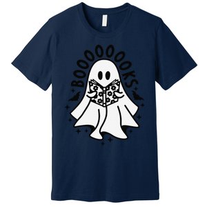 Funny Ghost Book Reading Halloween Books Lover Teacher Premium T-Shirt