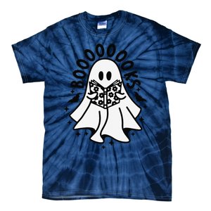 Funny Ghost Book Reading Halloween Books Lover Teacher Tie-Dye T-Shirt