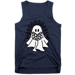 Funny Ghost Book Reading Halloween Books Lover Teacher Tank Top