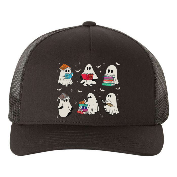 Funny Ghost Book Reading Halloween Books Lover Teacher Yupoong Adult 5-Panel Trucker Hat