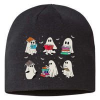 Funny Ghost Book Reading Halloween Books Lover Teacher Sustainable Beanie