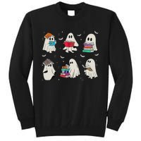 Funny Ghost Book Reading Halloween Books Lover Teacher Tall Sweatshirt