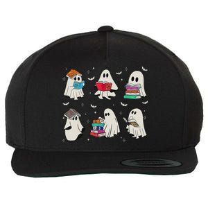 Funny Ghost Book Reading Halloween Books Lover Teacher Wool Snapback Cap