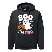 Funny Ghost Boo Im Two Years 2nd Birthday Halloween Performance Fleece Hoodie