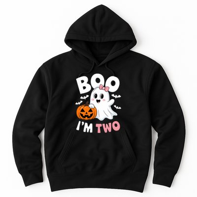 Funny Ghost Boo Im Two Years 2nd Birthday Halloween Hoodie