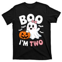 Funny Ghost Boo Im Two Years 2nd Birthday Halloween T-Shirt