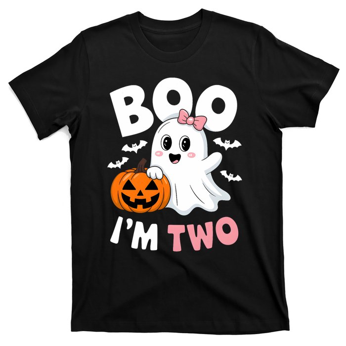 Funny Ghost Boo Im Two Years 2nd Birthday Halloween T-Shirt