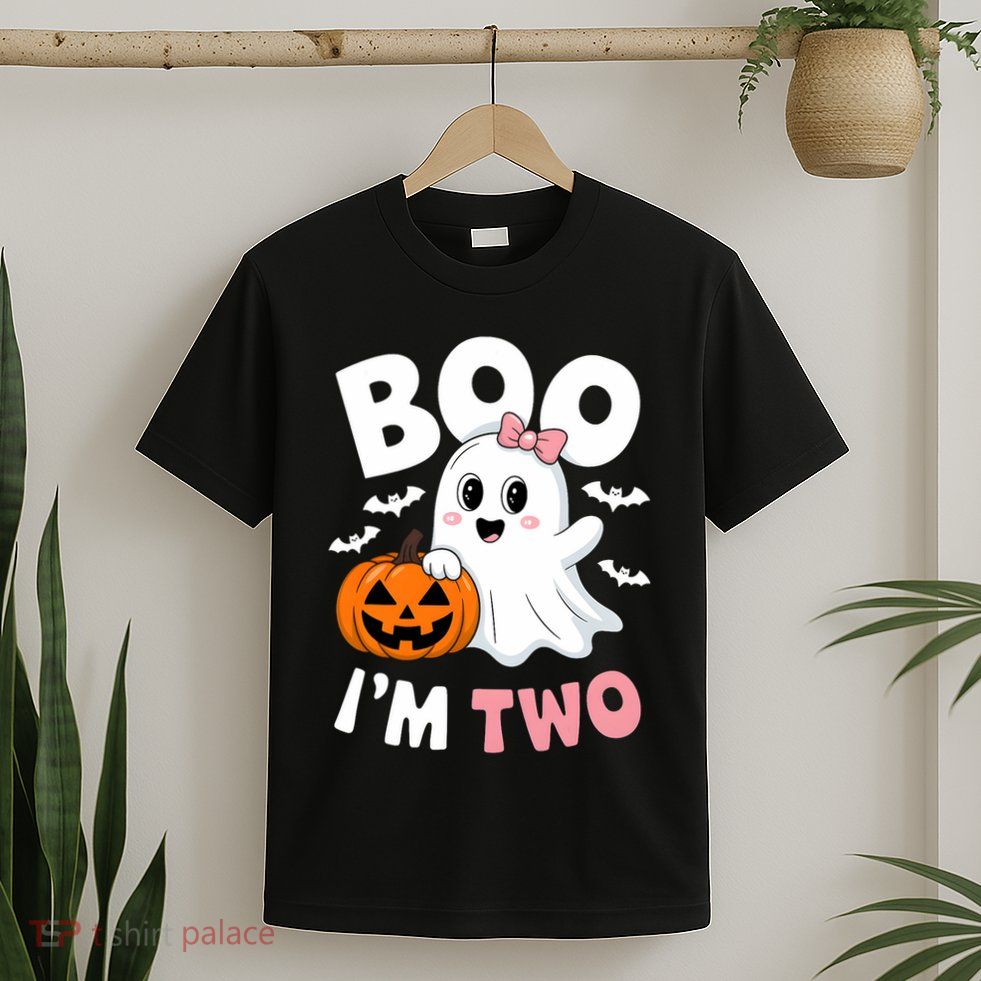 Funny Ghost Boo Im Two Years 2nd Birthday Halloween T-Shirt