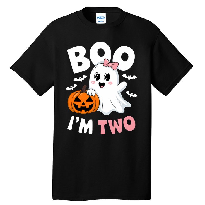 Funny Ghost Boo Im Two Years 2nd Birthday Halloween Tall T-Shirt