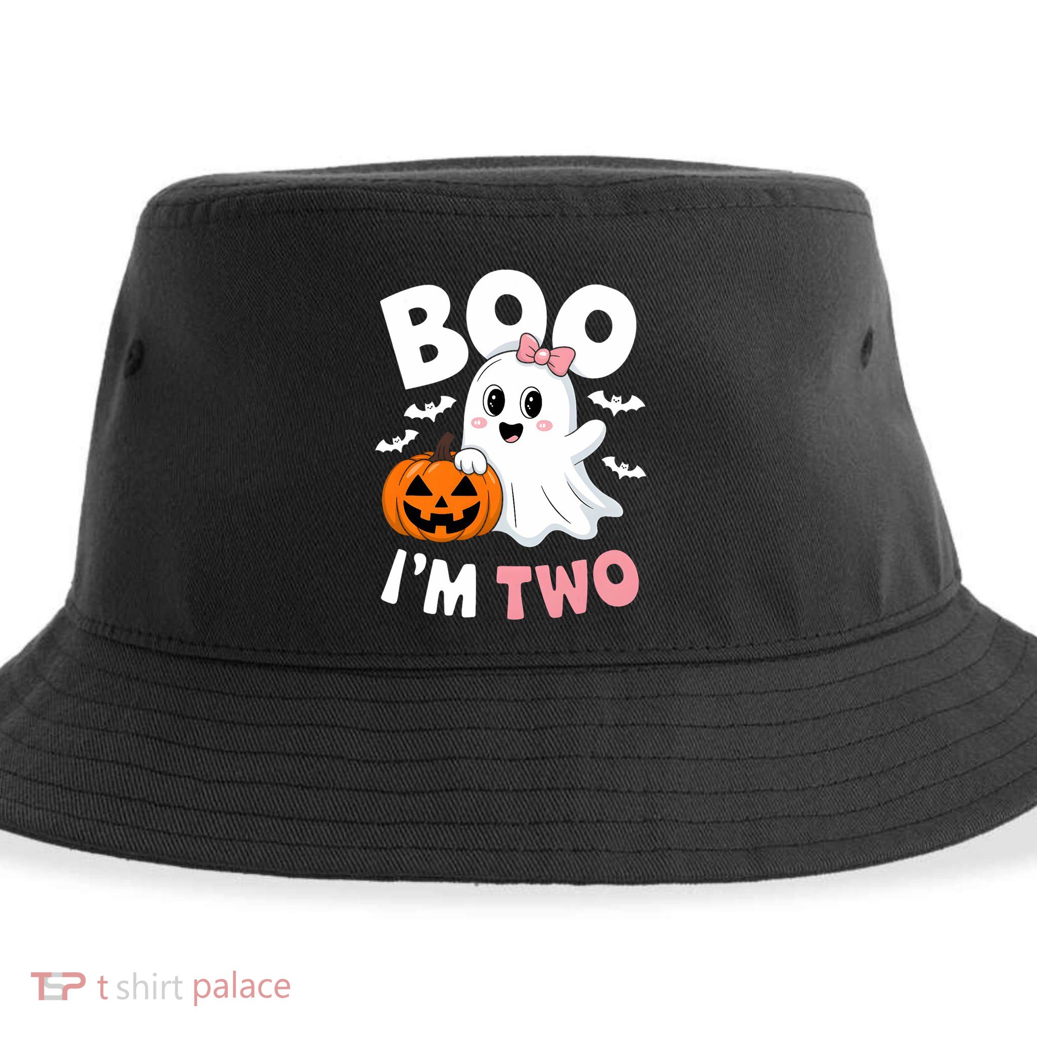 Funny Ghost Boo Im Two Years 2nd Birthday Halloween Sustainable Bucket Hat
