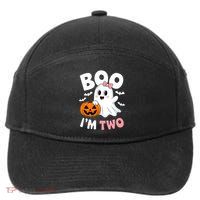 Funny Ghost Boo Im Two Years 2nd Birthday Halloween 7-Panel Snapback Hat