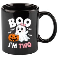 Funny Ghost Boo Im Two Years 2nd Birthday Halloween 11oz C Handle Ceramic Mug