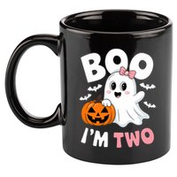 Funny Ghost Boo Im Two Years 2nd Birthday Halloween 11oz C Handle Ceramic Mug