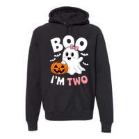 Funny Ghost Boo Im Two Years 2nd Birthday Halloween Premium Hoodie