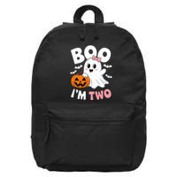 Funny Ghost Boo Im Two Years 2nd Birthday Halloween 16 in Basic Backpack