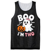 Funny Ghost Boo Im Two Years 2nd Birthday Halloween Mesh Reversible Basketball Jersey Tank