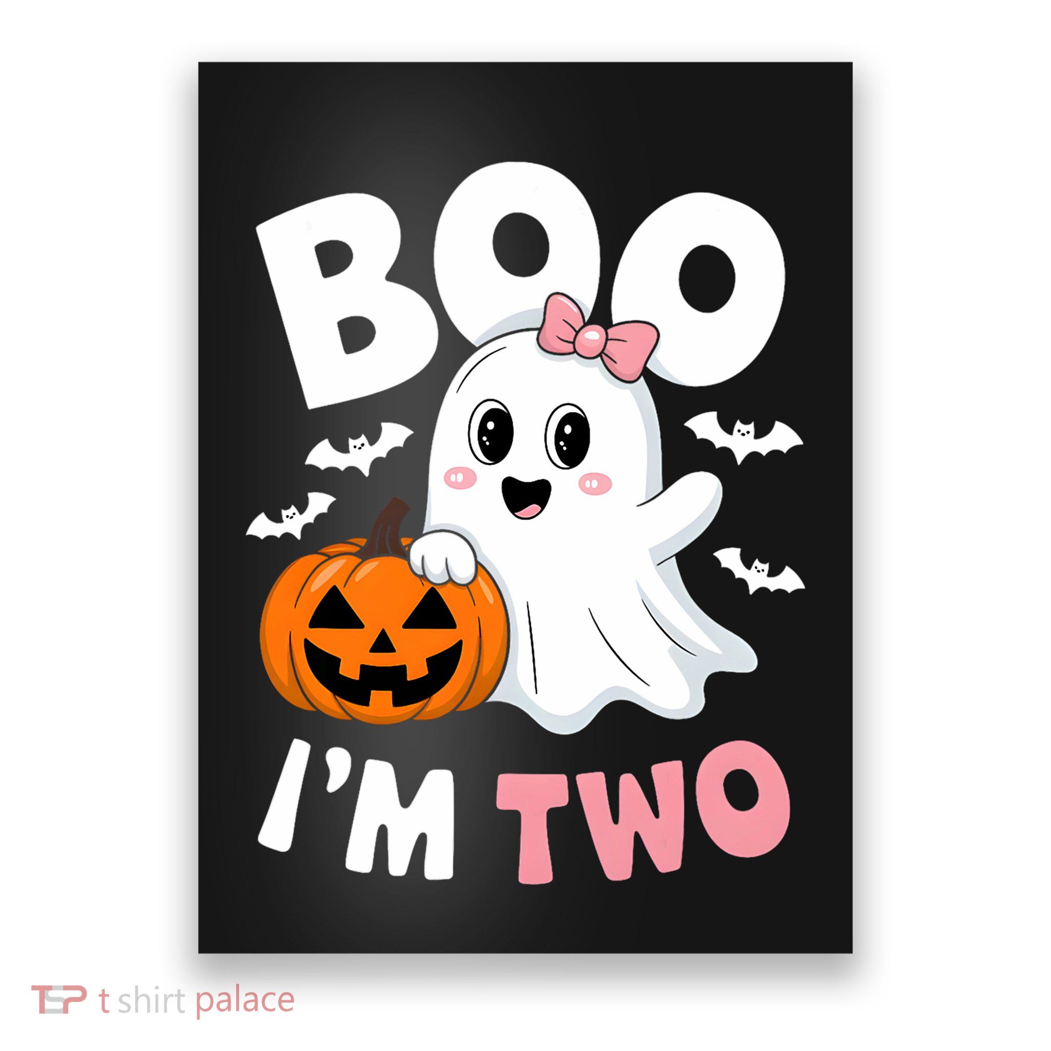 Funny Ghost Boo Im Two Years 2nd Birthday Halloween Poster