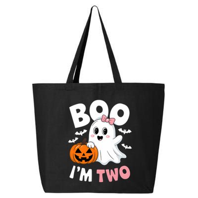 Funny Ghost Boo Im Two Years 2nd Birthday Halloween 25L Jumbo Tote