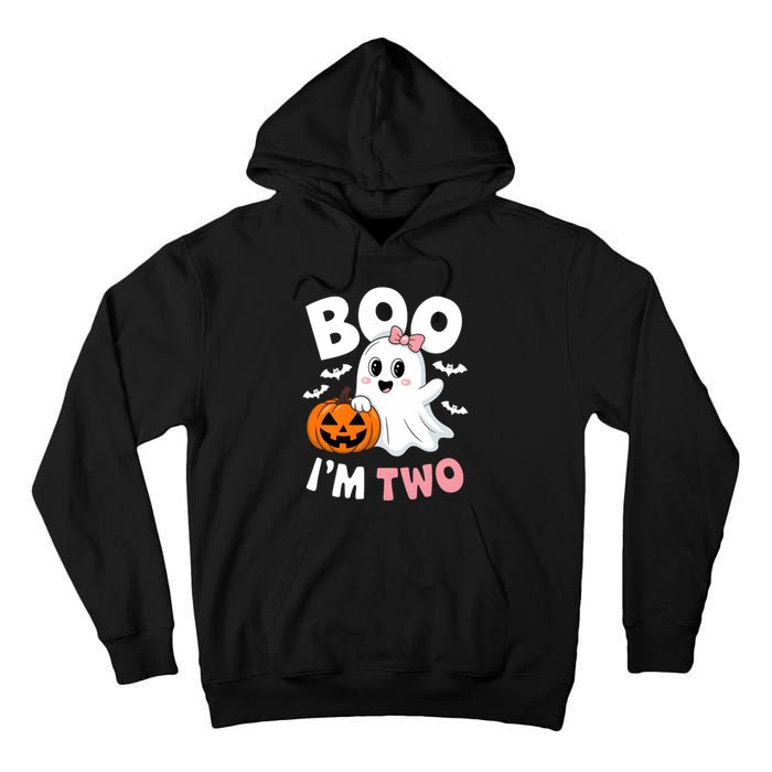 Funny Ghost Boo Im Two Years 2nd Birthday Halloween Tall Hoodie