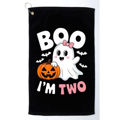Funny Ghost Boo Im Two Years 2nd Birthday Halloween Golf Towel