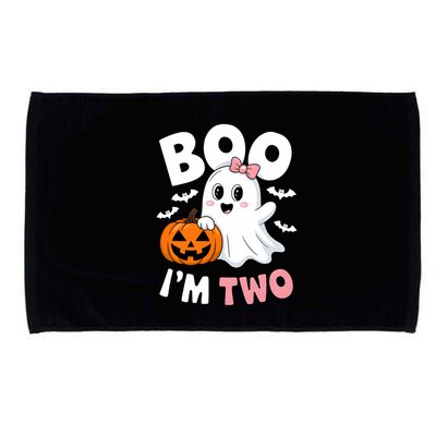 Funny Ghost Boo Im Two Years 2nd Birthday Halloween Microfiber Hand Towel