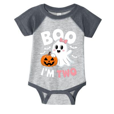 Funny Ghost Boo Im Two Years 2nd Birthday Halloween Infant Baby Jersey Bodysuit