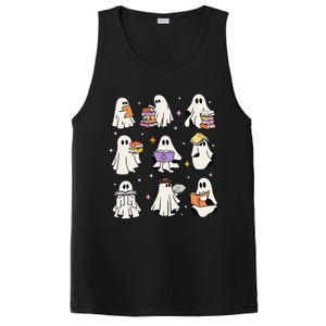 Funny Ghost Book Reading Halloween Books Lover Gift PosiCharge Competitor Tank