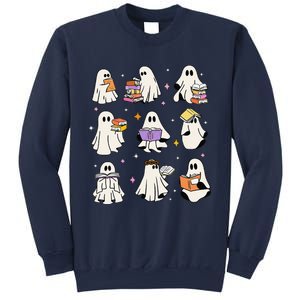 Funny Ghost Book Reading Halloween Books Lover Gift Sweatshirt