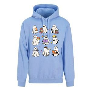 Funny Ghost Book Reading Halloween Books Lover Gift Unisex Surf Hoodie