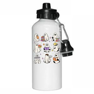 Funny Ghost Book Reading Halloween Books Lover Gift Aluminum Water Bottle 