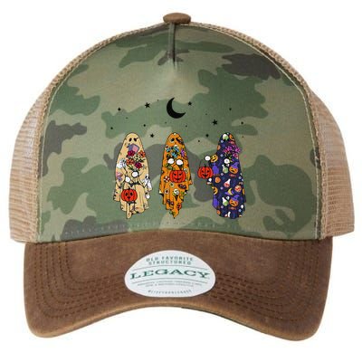 Funny Groovy Boo Ghost Halloween Autumn Fall Boo Boo Squad Legacy Tie Dye Trucker Hat