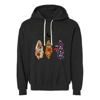 Funny Groovy Boo Ghost Halloween Autumn Fall Boo Boo Squad Garment-Dyed Fleece Hoodie