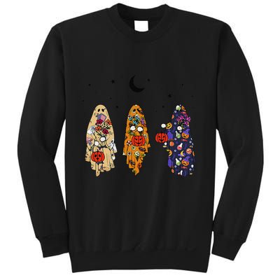 Funny Groovy Boo Ghost Halloween Autumn Fall Boo Boo Squad Sweatshirt