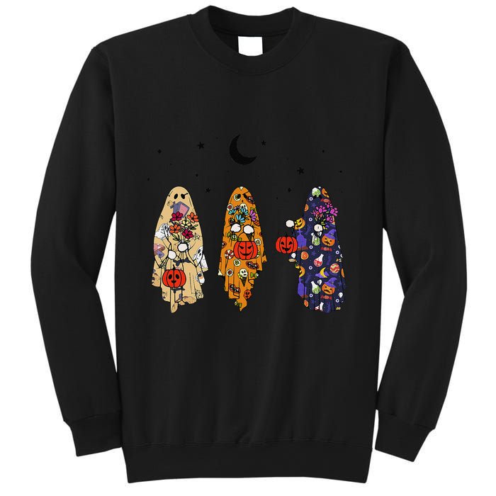 Funny Groovy Boo Ghost Halloween Autumn Fall Boo Boo Squad Sweatshirt